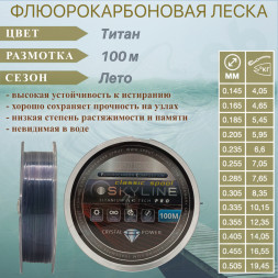 Леска SPRUT Skyline Fluorocarbon Composition EvoTech Classic Titan 0.205 100м