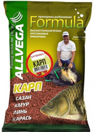 Прикормка ALLVEGA Formula Carp Strawberry карп клубника 900г