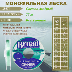 Леска Owner Broad 0.16 25м