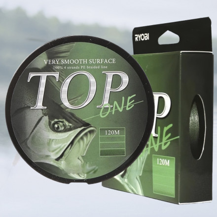 Шнур Ryobi TOP PE4X-120M 1.0/d-0.165mm Dark green