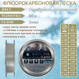 Леска SPRUT Skyline Fluorocarbon Composition Classic Silver 0.125 30м