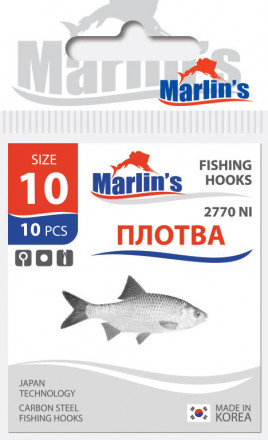 Крючок Marlin&#039;s Плотва 2770 NI №10 10шт M2770N-010