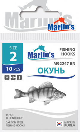 Крючок Marlin&#039;s Окунь Baitholder BLN №2 10шт M92247BN-002